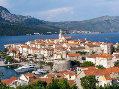 Panorama over the Croatian island Korcula