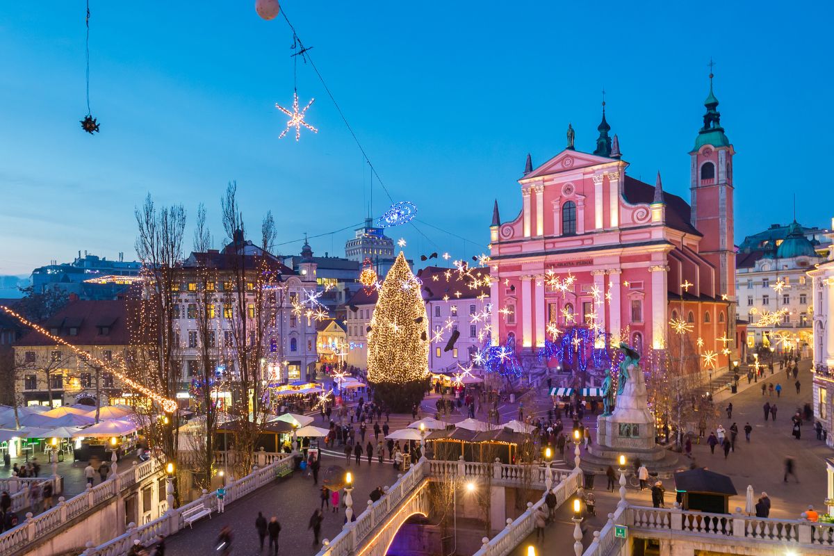 Christmas market in Ljubljana, Slovenia