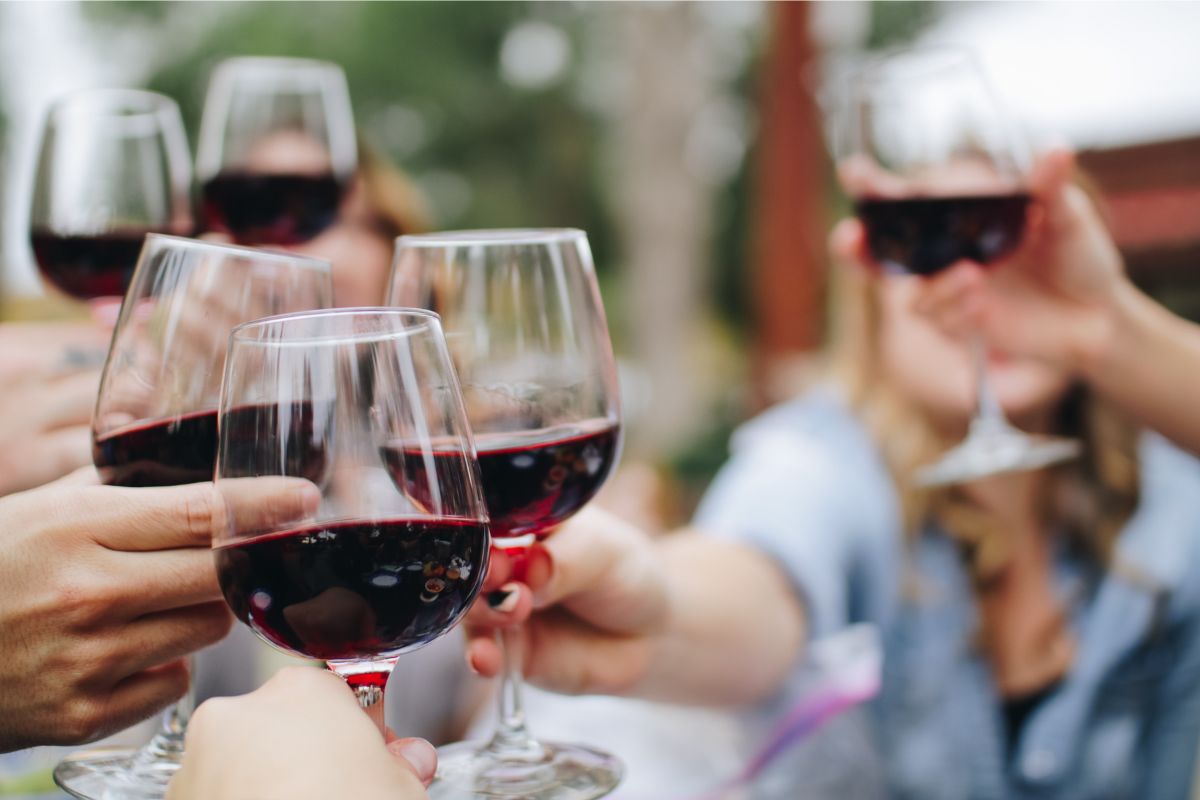 Glass with red wine from Melnik, Bulgaria