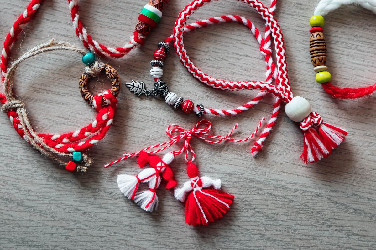 Variety of Martenitsa bracelets