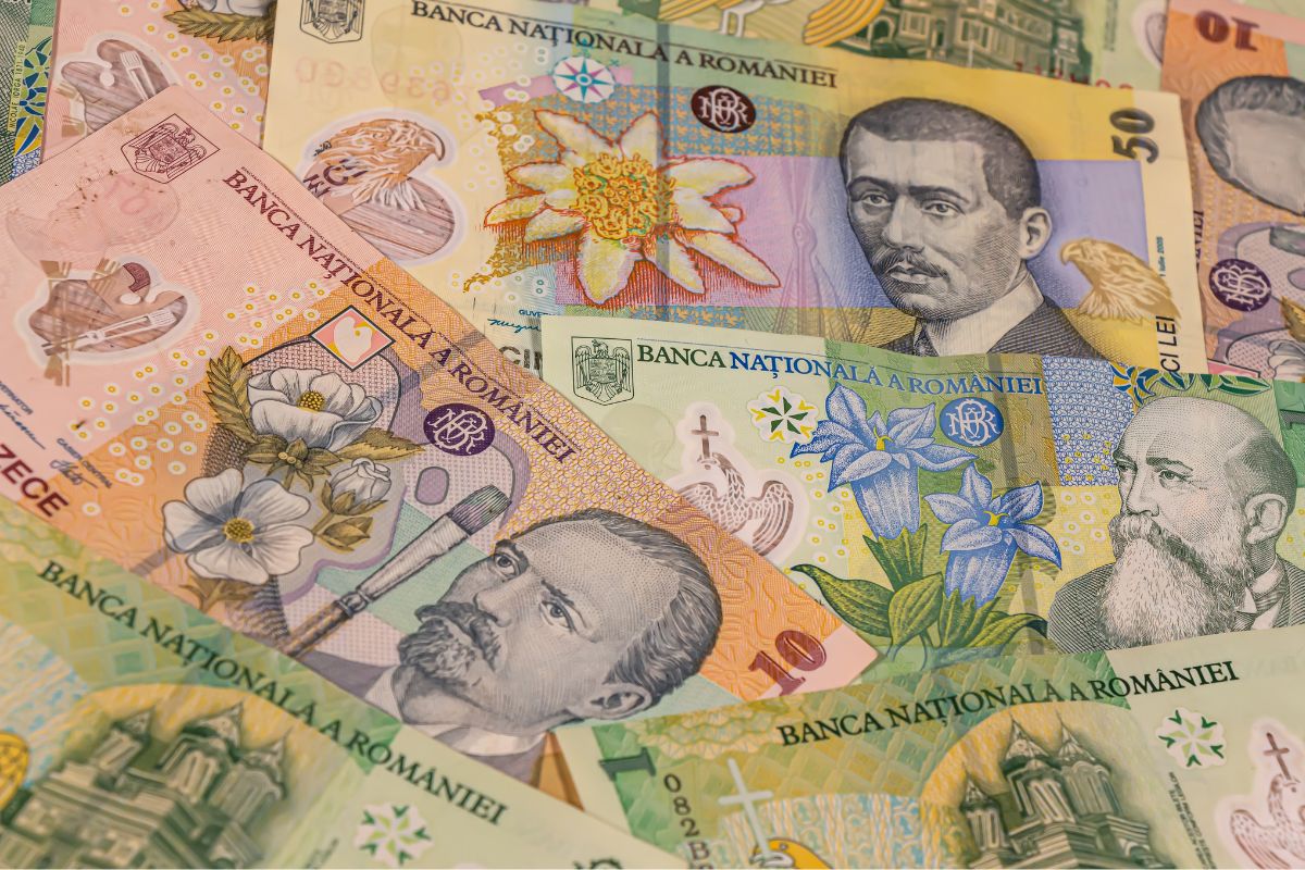 Romanian leu banknotes