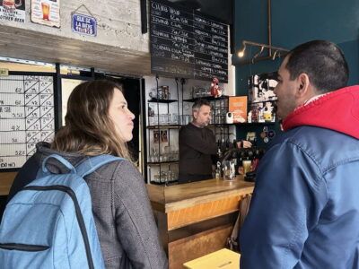 Tourists in the second bar of the beer tour